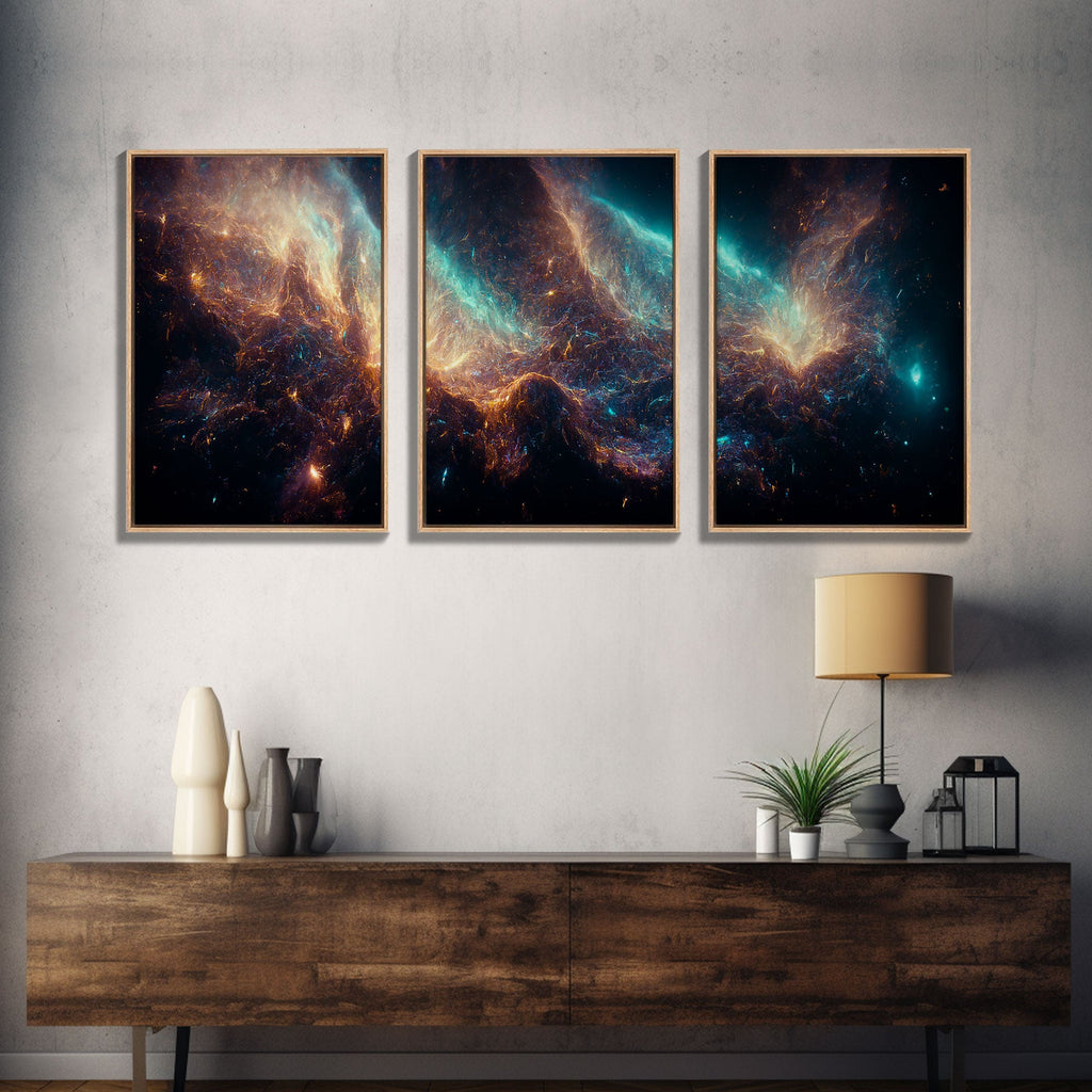 Galaxy of Stars - Canvas Print - 3 Piece Wall Art - Multiple Sizes