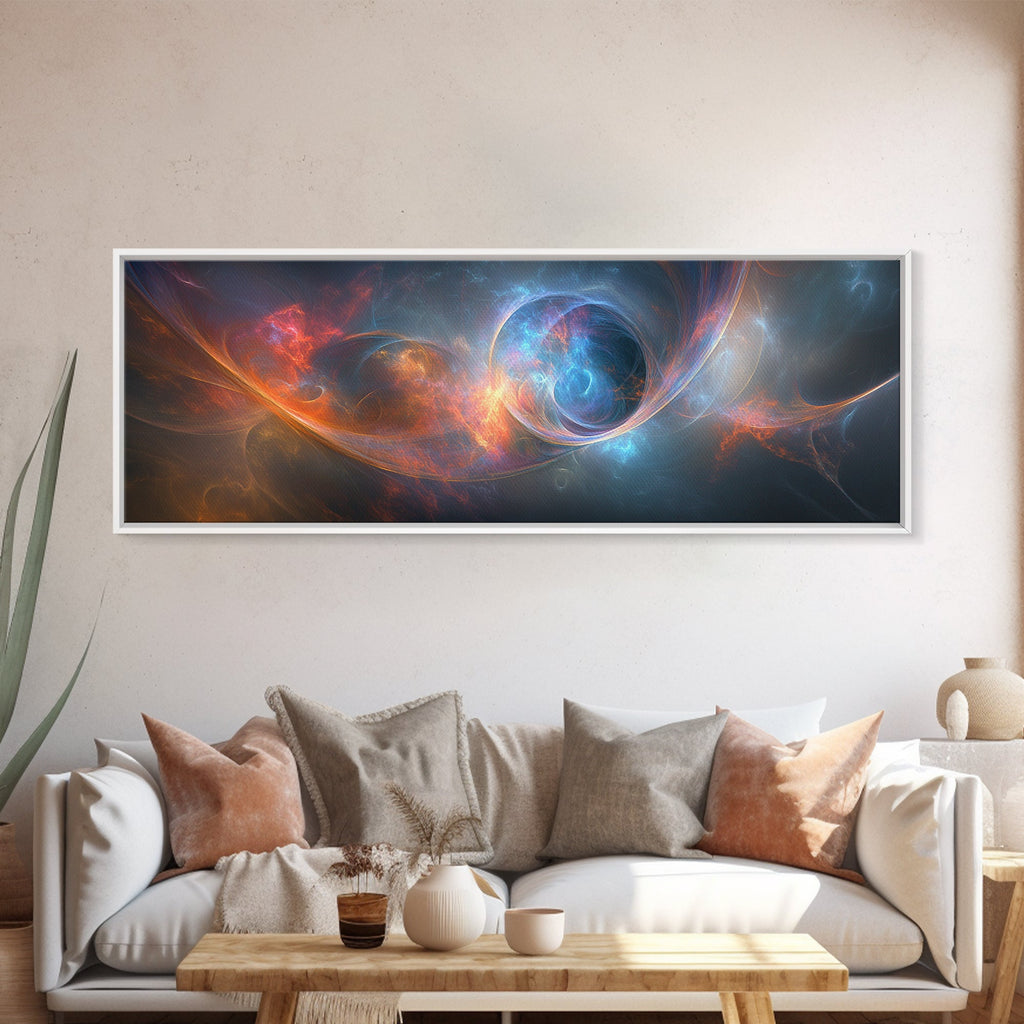 Vibrant Abstract Space Scene - Panoramic Canvas Print for the Home or Office