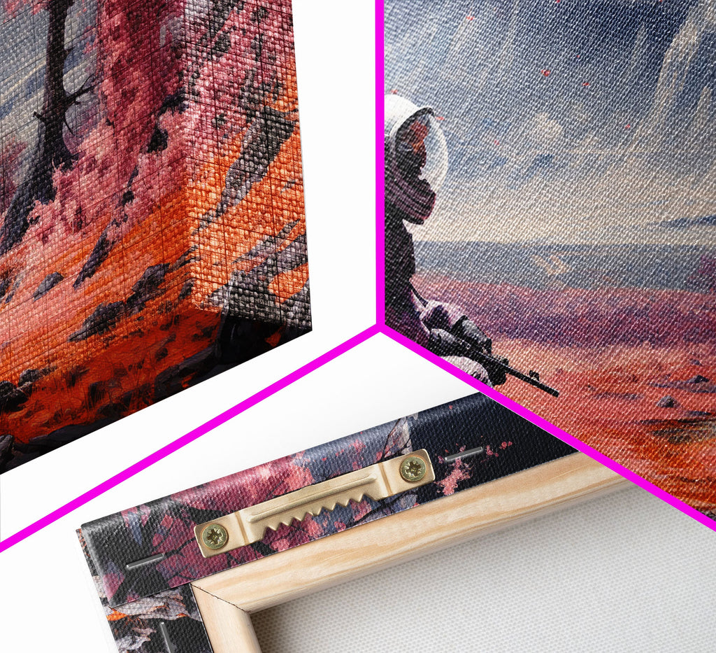 Astronaut Stranded on an Alien Planet - Sci-fi Wall Art - Frame Canvas Image