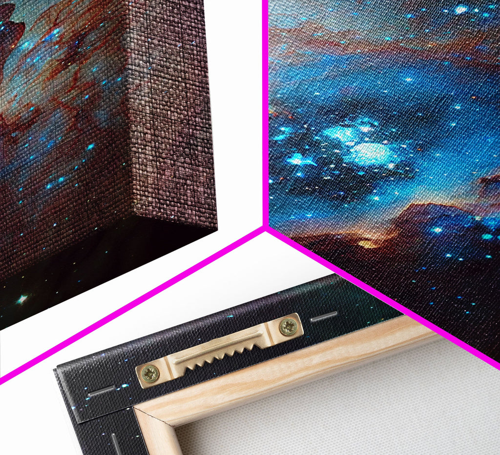 The Stars Glow At Night - Watercolor Space Painting - Framed Canvas Print