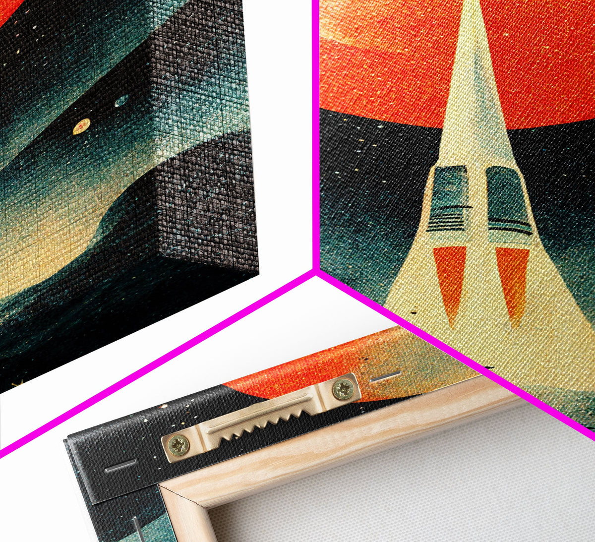 Art Deco Style Spaceship - Science Fiction Canvas Print