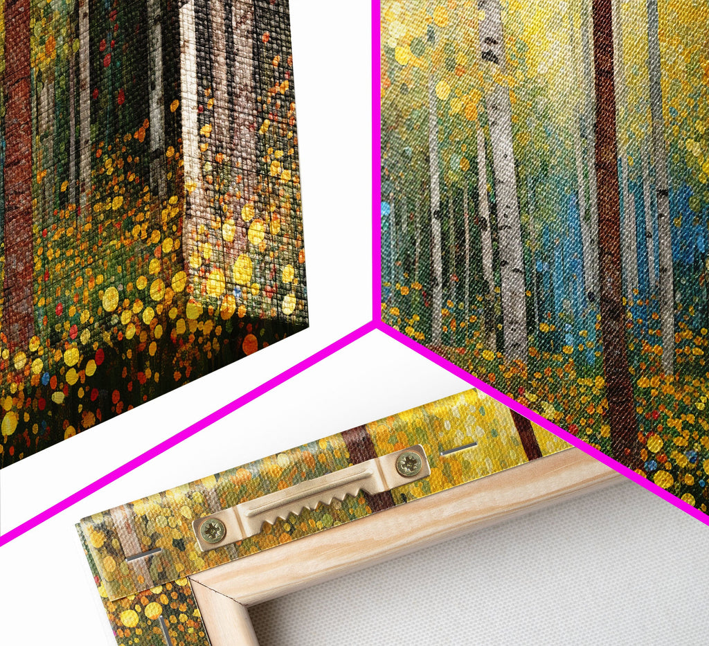 Forest Wall Art - Trees Art Print - Wildflowers - 3 Piece Wall Art in Multiple Sizes