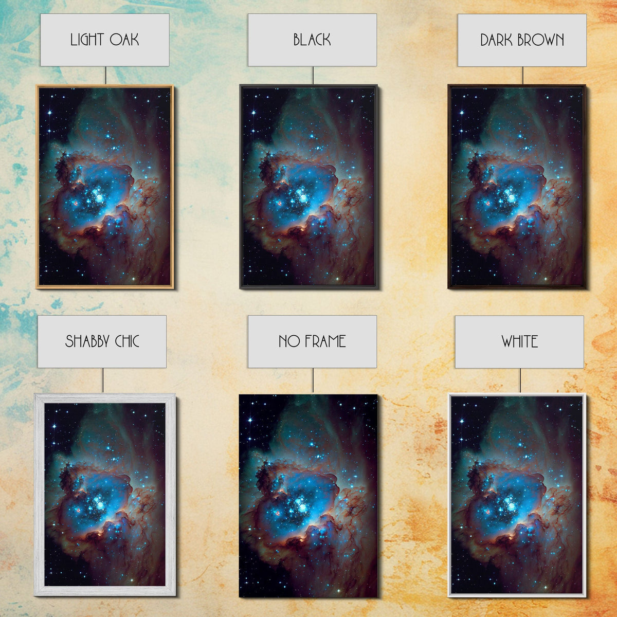 The Stars Glow At Night - Watercolor Space Painting - Framed Canvas Print