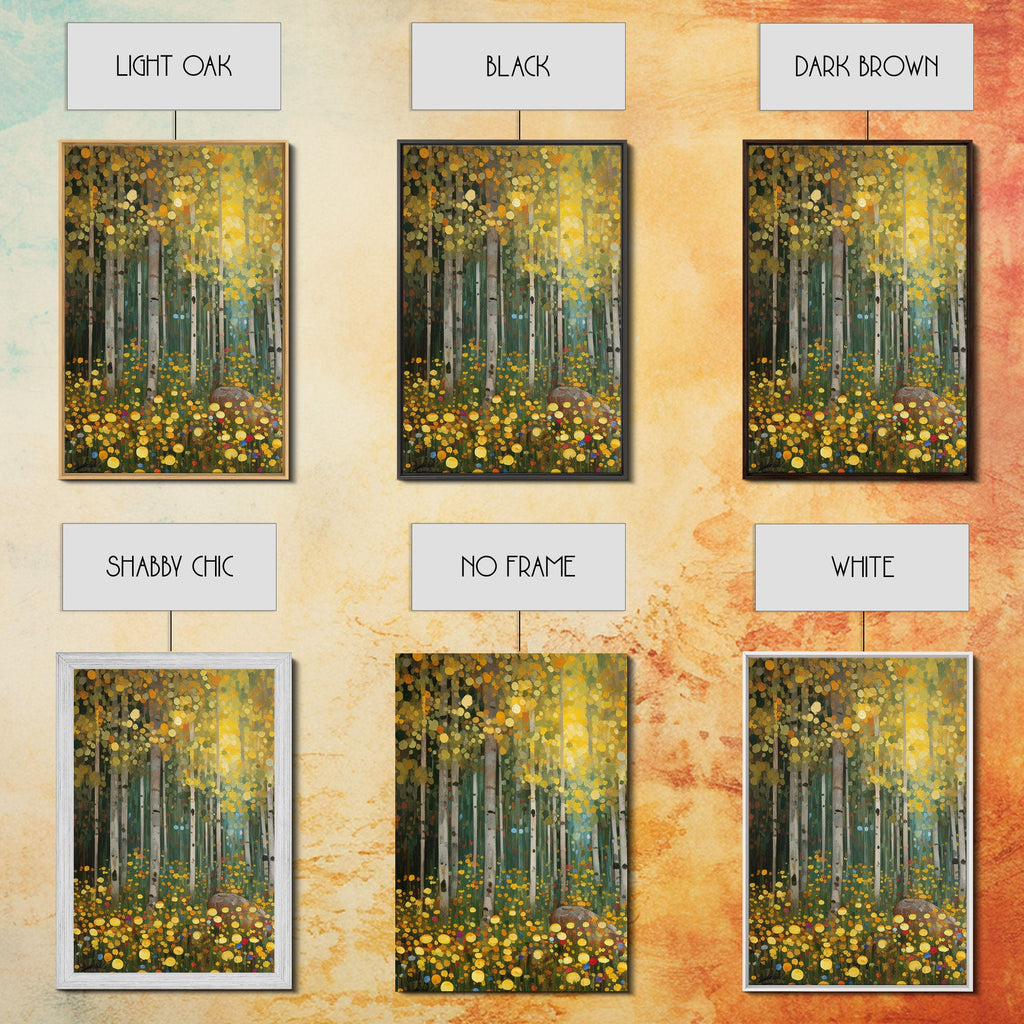 Forest Wall Art - Trees Art Print - Wildflowers - 3 Piece Wall Art in Multiple Sizes