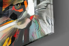 Vibrant abstract art print with bold brushstrokes and colorful geometric shapes for modern home decor