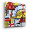 Colorful abstract wall art with playful geometric shapes and vibrant patterns for modern home decor