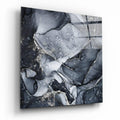 Abstract black and white marble art with gold accents for modern home decor