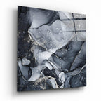 Abstract black and white marble art with gold accents for modern home decor