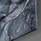 Abstract black and white wall art with glittery texture, modern home decor