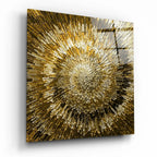 Golden abstract art with radiant burst pattern for modern home decor