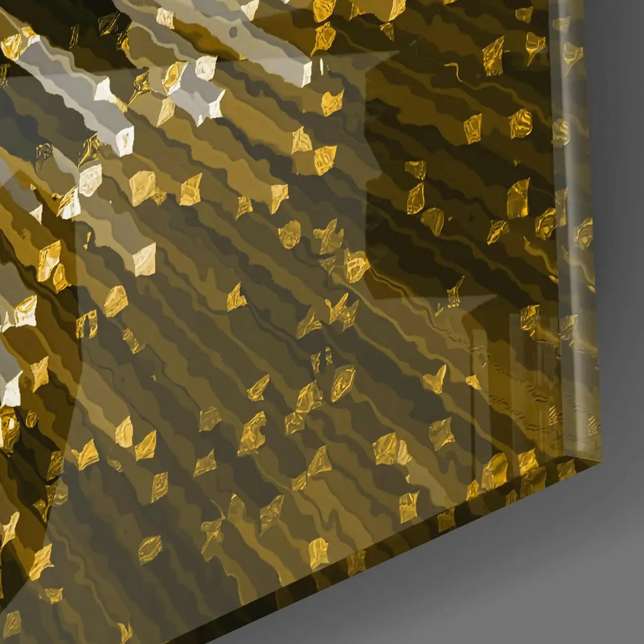 Abstract gold leaf art with wavy patterns for modern home decor