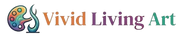 Vivid Living Art logo with colorful paint palette and brush design