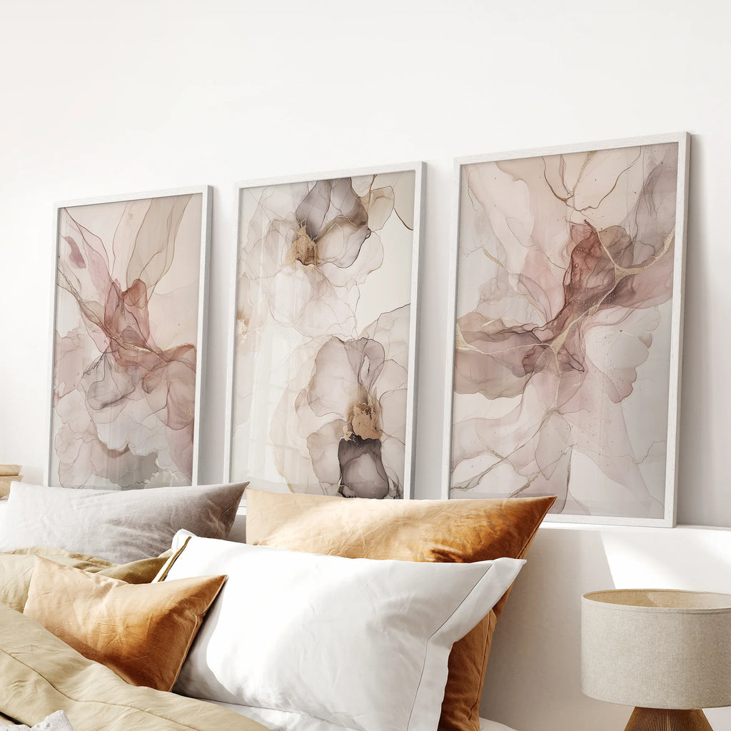 Minimalist Abstract Watercolor Triptych - Multiple Sizes