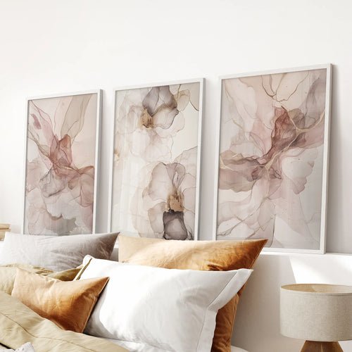 Minimalist Abstract Watercolor Triptych - Multiple Sizes