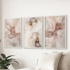 Minimalist Abstract Watercolor Triptych - Multiple Sizes