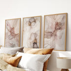 Minimalist Abstract Watercolor Triptych - Multiple Sizes