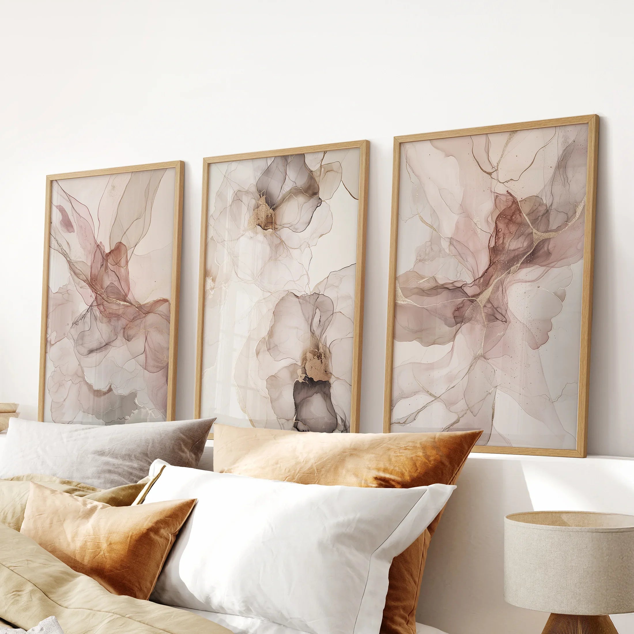 Minimalist Abstract Watercolor Triptych - Multiple Sizes