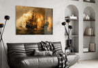 Red Storm Glass Wall Art  || Designer Collection