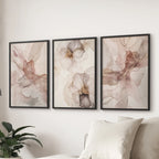 Minimalist Abstract Watercolor Triptych - Multiple Sizes