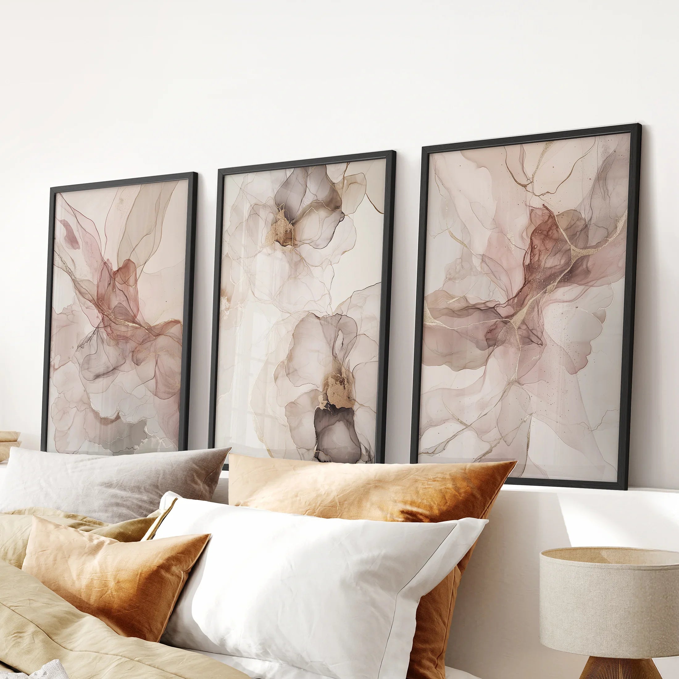 Minimalist Abstract Watercolor Triptych - Multiple Sizes